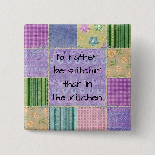 Quilters Country Patchwork Button (Vorderseite)