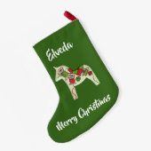 Quilters Dala Horse Kleiner Weihnachtsstrumpf (Rückseite (Hängend))