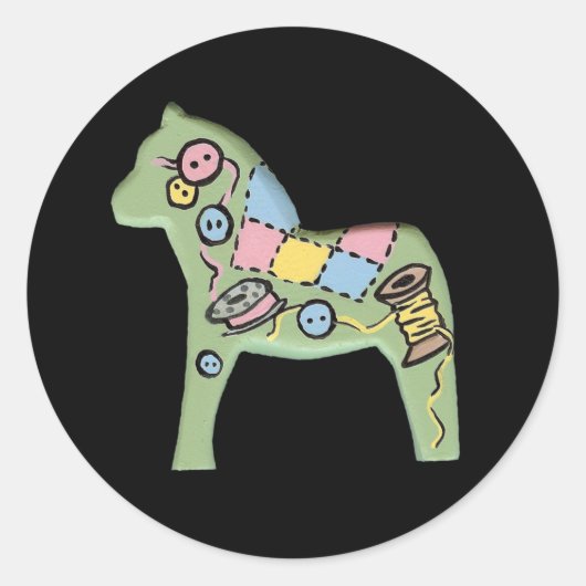 Quilters Dala Horse Sticker (Vorderseite)