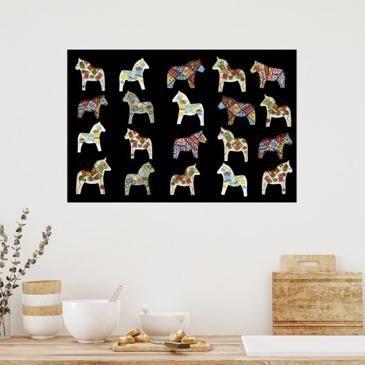Quilters Dala Horses Poster (Küche)