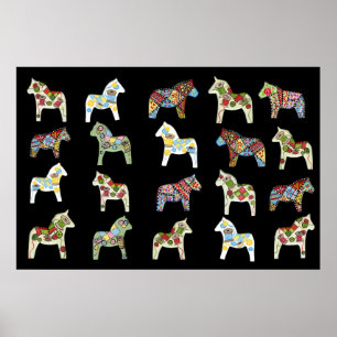 Quilters Dala Horses Poster
