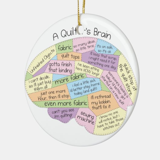 Quilters Gehirn Keramikornament (Links)