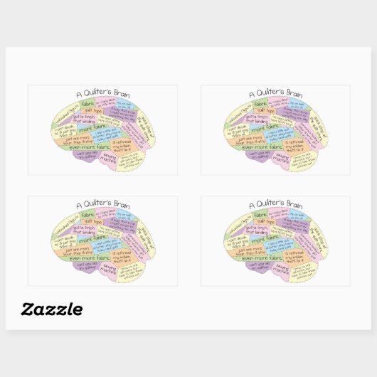 Quilters Gehirn Rechteckiger Aufkleber (Blatt)