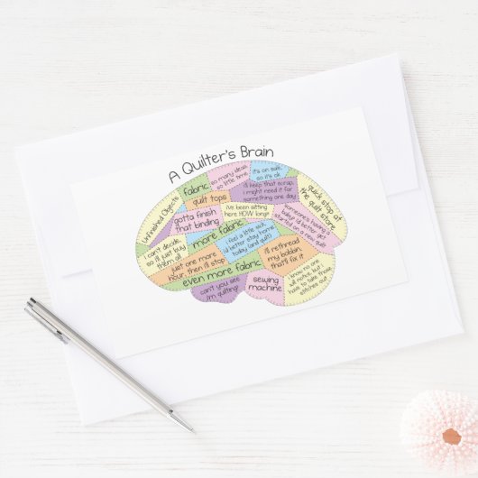Quilters Gehirn Rechteckiger Aufkleber (Umschlag)