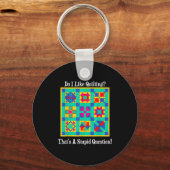 Quilters Gift Quotes Vintage Blocks Patterns Patch Schlüsselanhänger (Vorderseite)