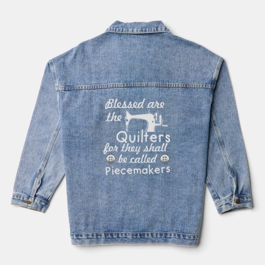 Quilters Kleidungsgeschenke für Quilters Funny Näh Jeansjacke (Rückseite)