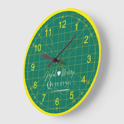 Quilters Logo Grün schneiden Matte rund Uhr (Winkel)