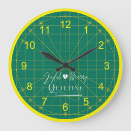 Quilters Logo Grün schneiden Matte rund Uhr