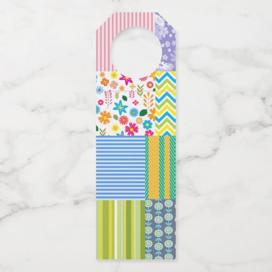 Quilters Patchwork Custom Hostess Geschenk Wein Fl Flaschenanhänger (Rückseite)