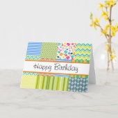 Quilters Patchwork Grußkarte Karte (Gelbe Blume)