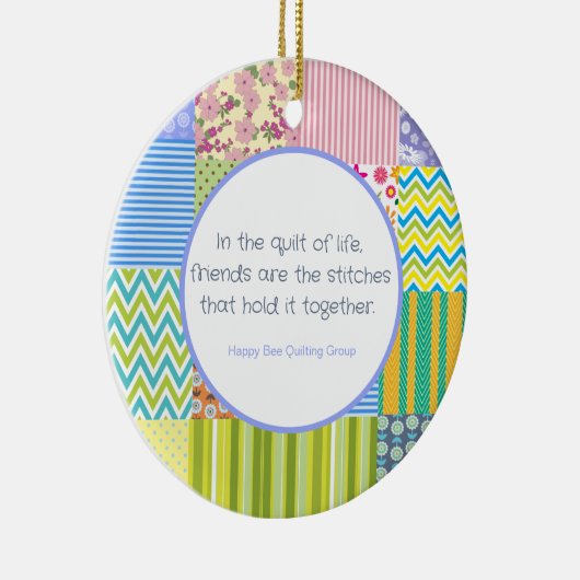 Quilters Patchwork Personalisiert Keramik Ornament (Rechts)