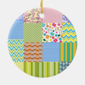 Quilters Patchwork Personalisiert Keramik Ornament (Hinten)