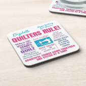 Quilters Quilting Quotes Getränkeuntersetzer (Linke Seite)