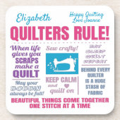 Quilters Quilting Quotes Getränkeuntersetzer (Vorderseite)
