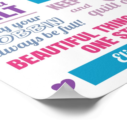 Quilters-Regel-Quilting Poster (Ecke)