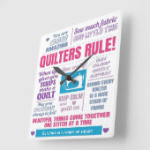 Quilters-Regel-Quilting Quadratische Wanduhr (Winkel)