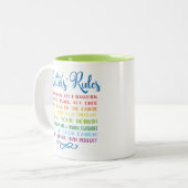 Quilters Regeln Zweifarbige Tasse (Vorderseite Links)