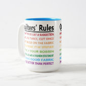 Quilters Regeln Zweifarbige Tasse (Vorderseite Links)