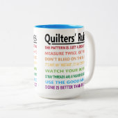 Quilters Regeln Zweifarbige Tasse (VorderseiteRechts)