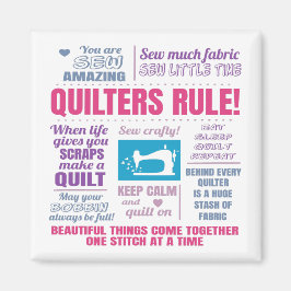 Quilters Rule Funny Quilting-Redewendungen Magnet