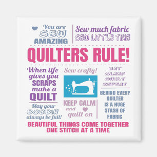 Quilters Rule Funny Quilting-Redewendungen Magnet