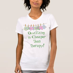Quilters T-Shirt - Wäscheleine Steppdecke-Zitat