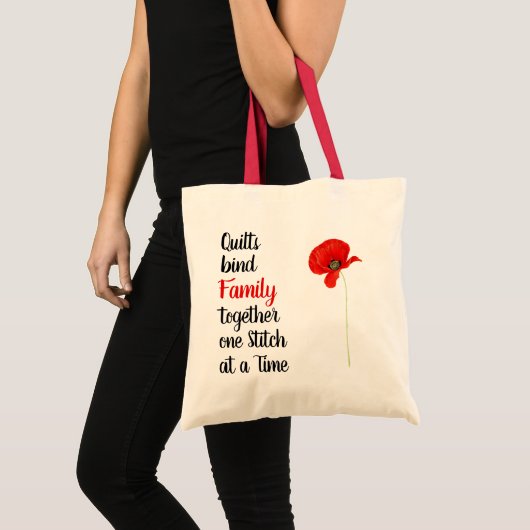 Quilter's Tote Bag One Stitch zu einer Zeit Tragetasche (Vorderseite (Produkt))