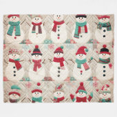 Quiltes Muster von Snowmen Fleece Blanket (Vorderseite (Horizontal))
