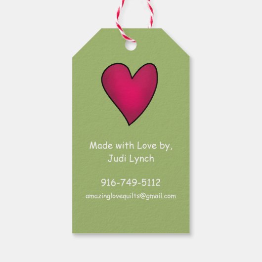 Quiltieren von Geschäftsproduktmarken Geschenkanhänger (Rückseite)