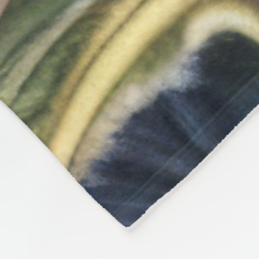 Quiltierte Abstrakte Pfauenfeder Fleecedecke (Ecke)