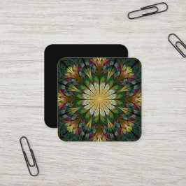 Quiltierte Blume Abstrakt Quadratische Visitenkarte