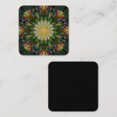 Quiltierte Blume Abstrakt Quadratische Visitenkarte (Vorne/Hinten)