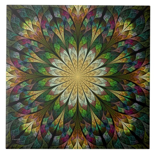 Quiltierte Blume Fliese (Vorderseite)