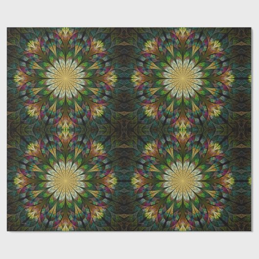 Quiltierte Blume Geschenkpapier (Flach)