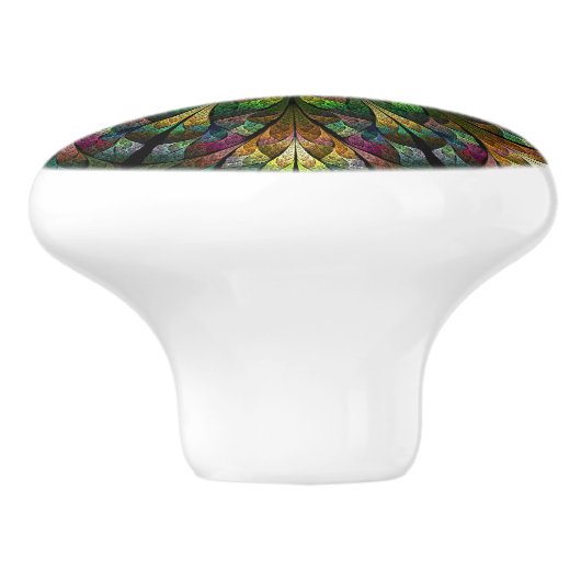 Quiltierte Blume Keramikknauf (Seitenansicht)