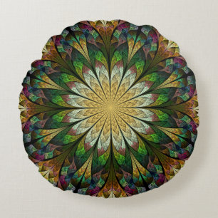 Quiltierte Blume Rundes Kissen