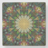 Quiltierte Blume Steinuntersetzer (Vorderseite)