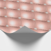 Quiltierte Diamond Funkelnd Rose Gold Pink Luxus Geschenkpapier (Ecke)
