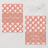 Quiltierte Diamond Funkelnd Rose Gold Pink Luxus Visitenkarte (Vorne/Hinten)