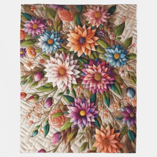 Quiltierte Gestaltung von Blume Fleecedecke (Vorderseite)