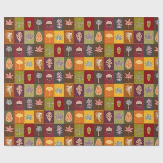 Quiltierte Herbstlaube Geschenkpapier (Flach)