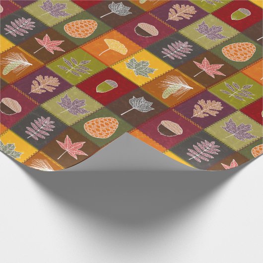 Quiltierte Herbstlaube Geschenkpapier (Ecke)