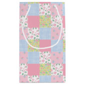 Quiltierte Patchwork-Geschenktasche Kleine Geschenktüte (Rückseite)