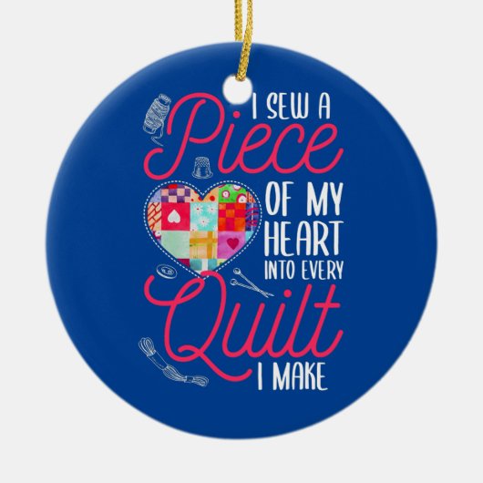 Quilting-Artikel Quiltieren von Stoffrollen Keramik Ornament (Vorne)