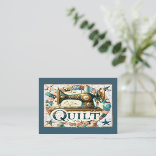 Quilting Business Card Visitenkarte (Stehend Vorderseite)