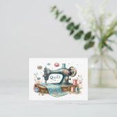 Quilting Business Card Visitenkarte (Stehend Vorderseite)