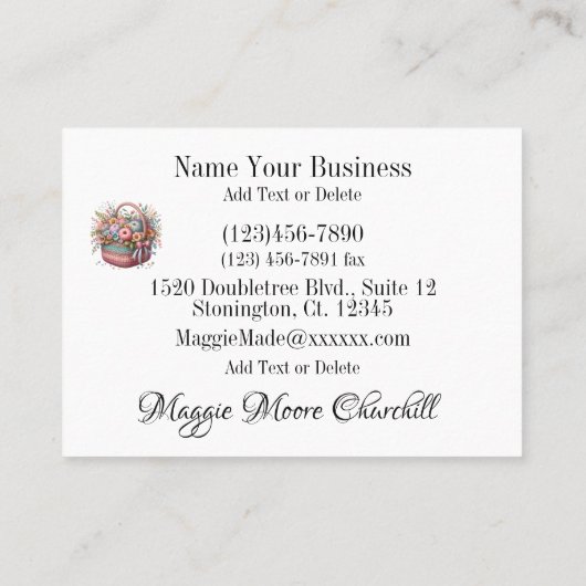 Quilting Business Card Visitenkarte (Rückseite)