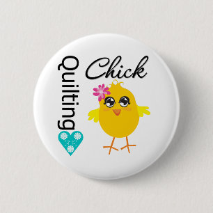 Quilting Chick Button