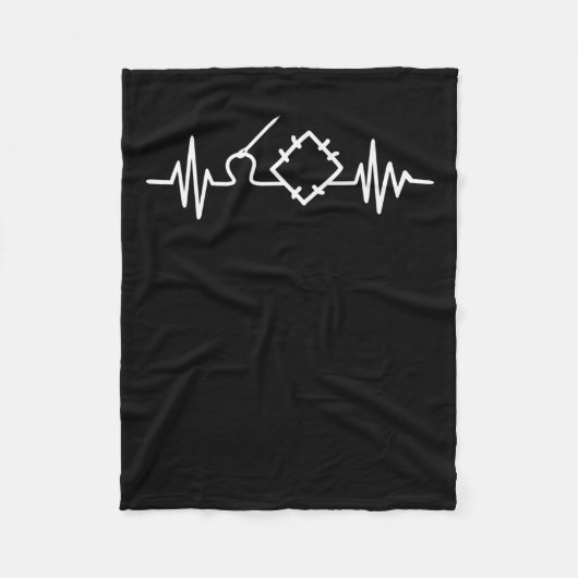 Quilting Heartbeat Ohrts Funny Quilting Fleecedecke (Vorderseite)
