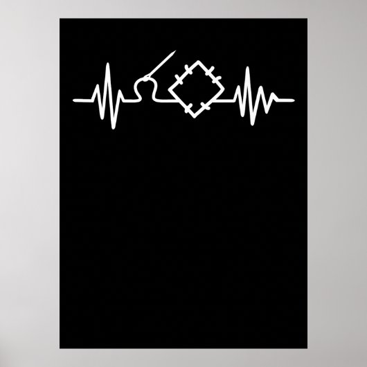 Quilting Heartbeat Ohrts Funny Quilting Poster (Vorne)